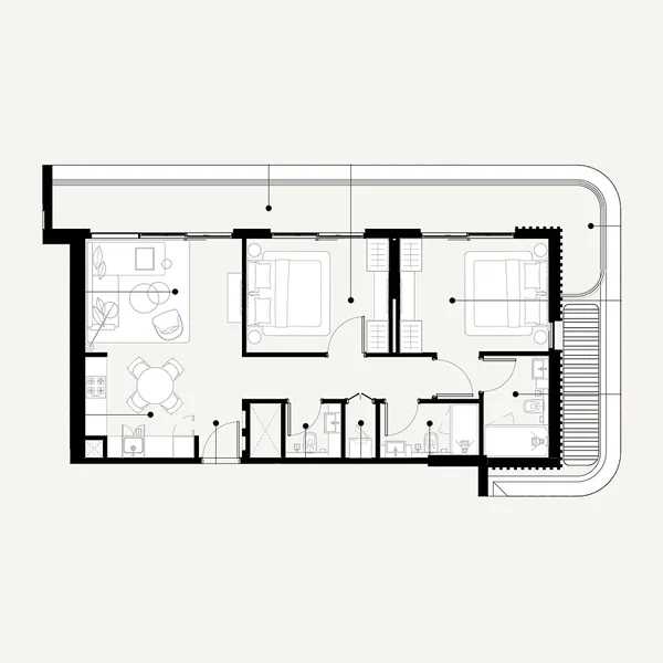 2 bedroom Apartments -  Azizi Sakandar