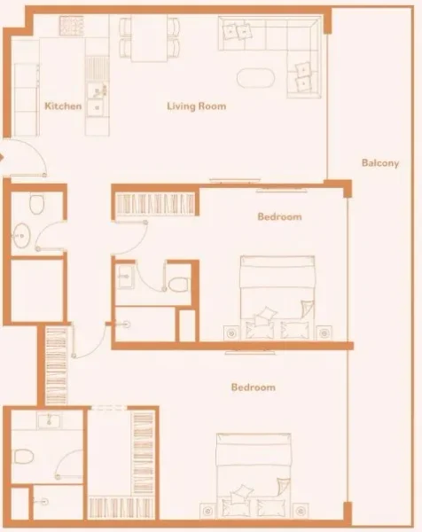 2.0 bedrooms apartments - Luma Park Views