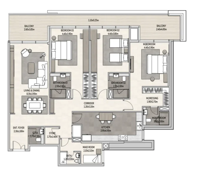 3.0 bedrooms apartments - Vista Del Mar
