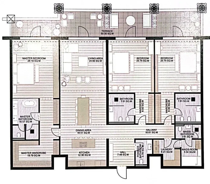 3.0 bedrooms apartments - Raffles The Palm Dubai