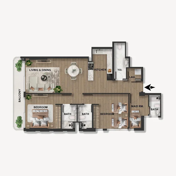 2 bedroom Apartments -  Blue Marina Residence
