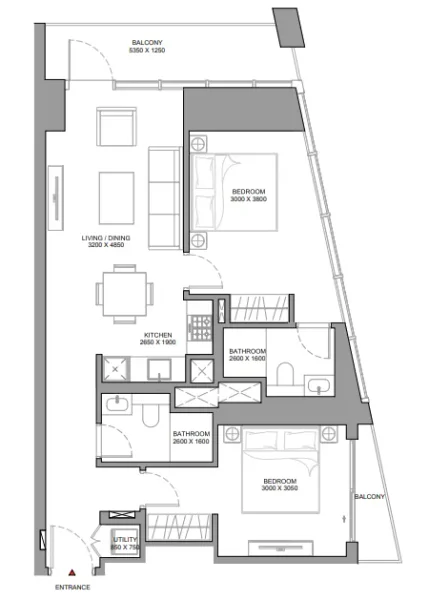 2.0 bedrooms apartments - The Horizon at Sobha Central