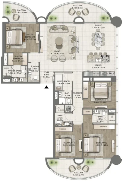 4.5 bedrooms penthouse - One Residence
