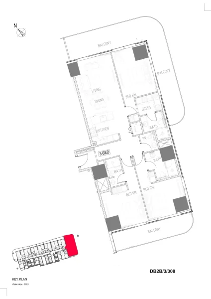 3.0 bedrooms apartments - Damac Bay 2