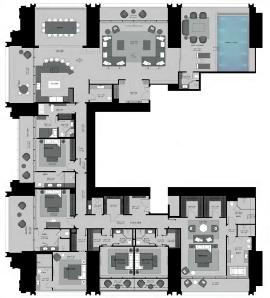 6.0 bedrooms penthouse - Burj Binghatti Jacob and Co Residences