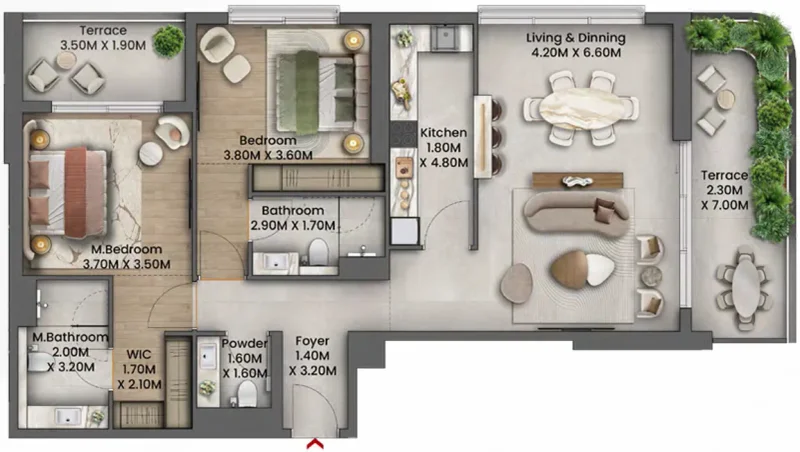 2.0 bedrooms apartments - Talea