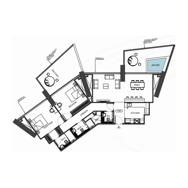 2 bedroom Apartments -  Binghatti Royale