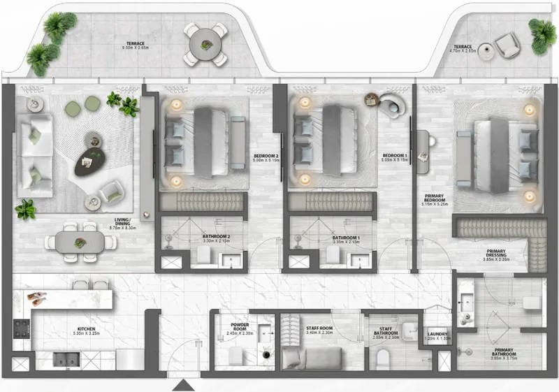 3.0 bedrooms apartments - Passo by Beyond