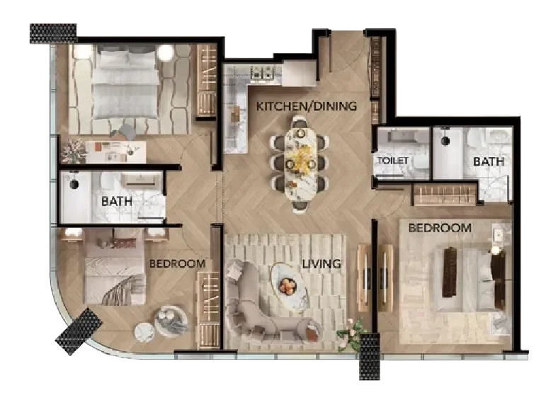 3.0 bedrooms apartments - Radiant Bridges