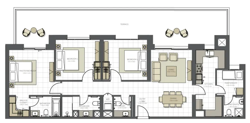 3.0 bedrooms apartments - Topaz Residences