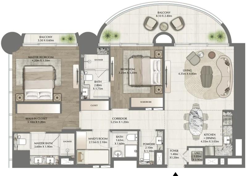 2.5 bedrooms apartments - One Residence