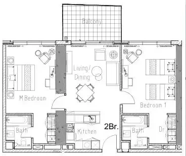 2.0 bedrooms apartments - Aykon City Tower