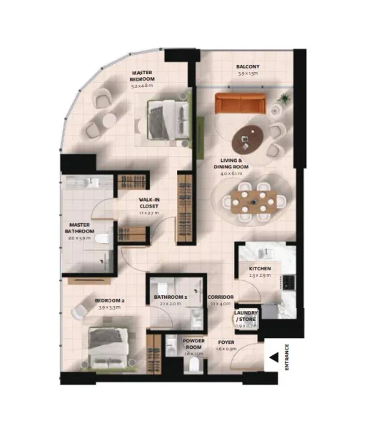 2.0 bedrooms apartments - Waada Dubai South