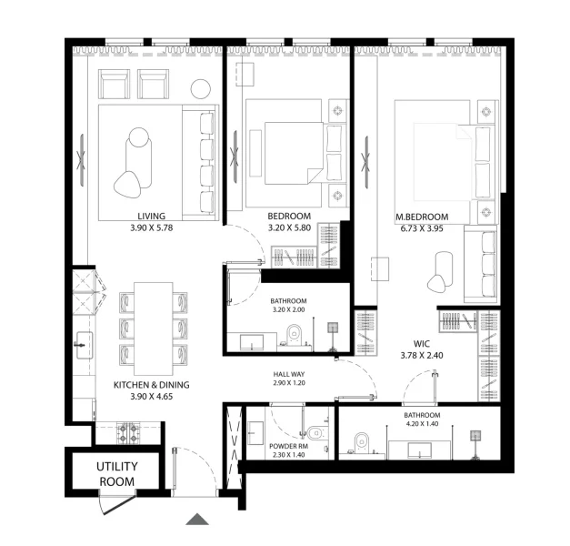2.0 bedrooms apartments - MAG 330