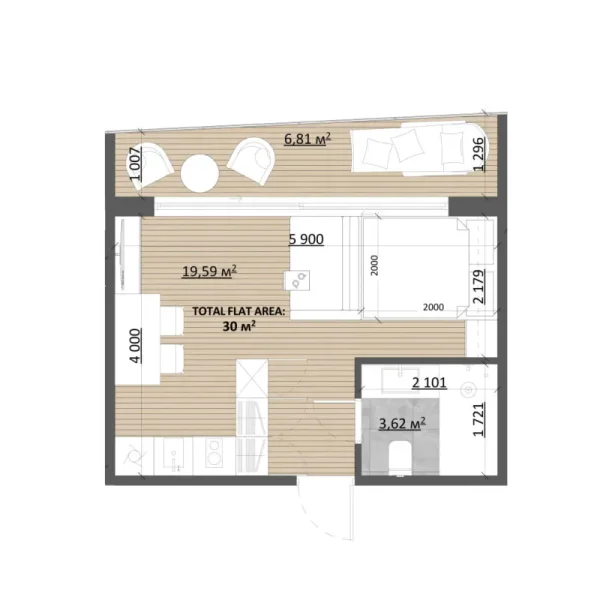 0.0 bedroom apartments - TAO Club House