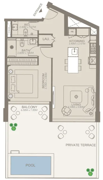 1.0 bedroom apartments - Golf Grove by Regent