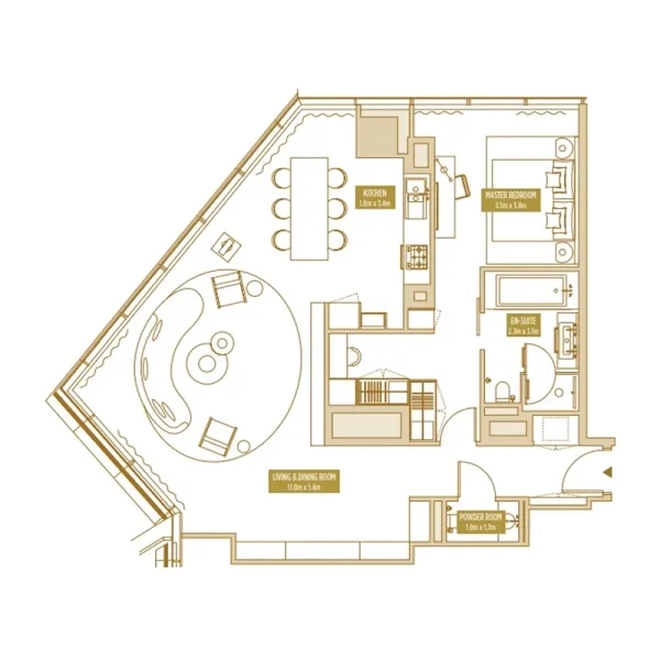 1.0 bedroom apartments - Uptown Tower