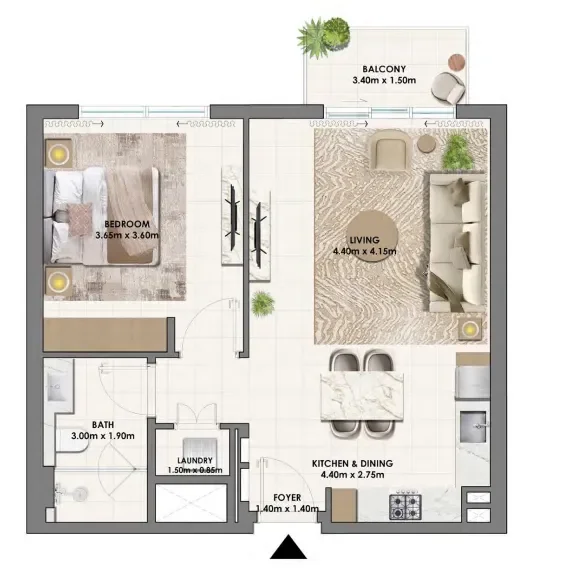 1.0 bedroom apartments - Parkwood Emaar