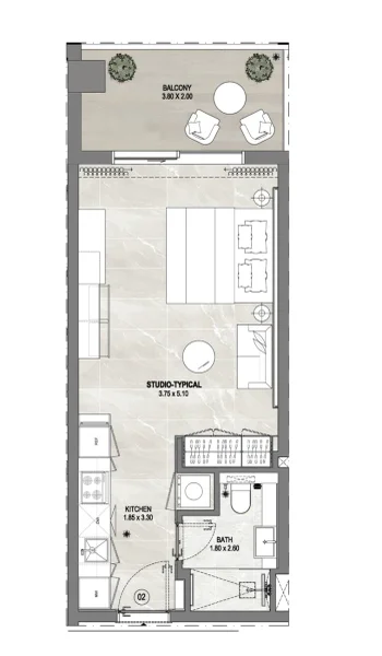 0.0 bedroom apartments - Gharbi 1 Residences