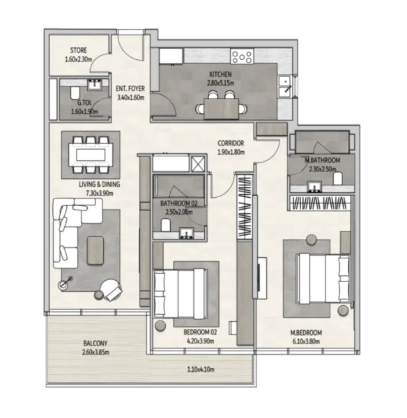 2.0 bedrooms apartments - Vista Del Mar