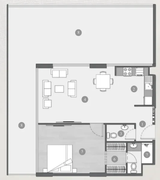 1.0 bedroom apartments - Elevia Residences