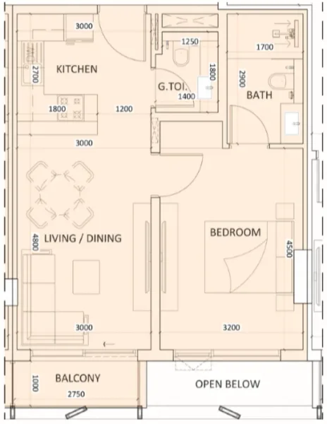 1.0 bedroom apartments - Luzora Residence