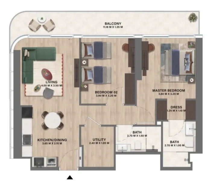 2.0 bedrooms apartments - Velos Residence