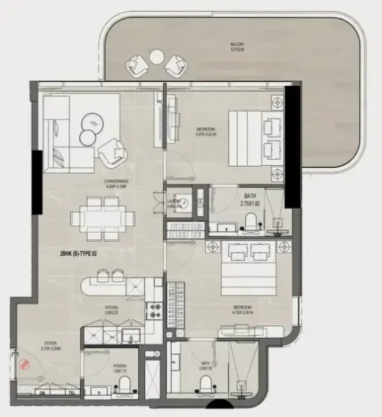 2.0 bedrooms apartments - Rabdan Gates