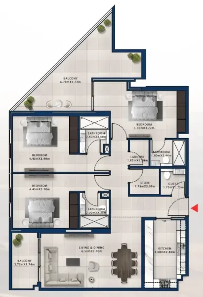 3.0 bedrooms apartments - Asayel Apartments at MJL