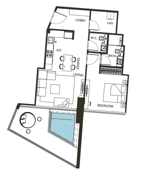 1.0 bedroom apartments - Binghatti Grove