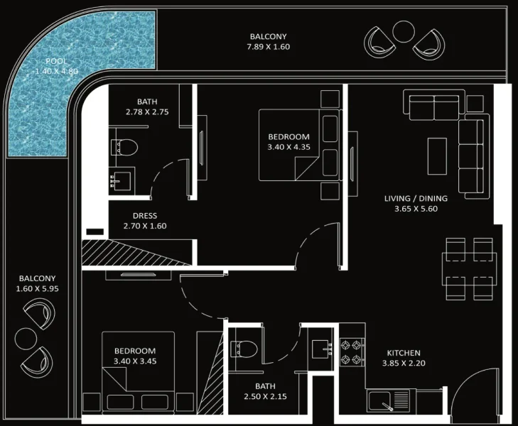 2.0 bedrooms apartments - Bayz 101