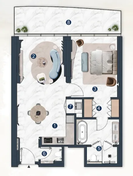 1.0 bedroom apartments - La Mazzoni