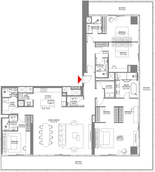 4.0 bedrooms apartments - W The Residences by Arada