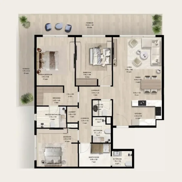 3.0 bedrooms apartments - Manchester City Yas Residences by Ohana
