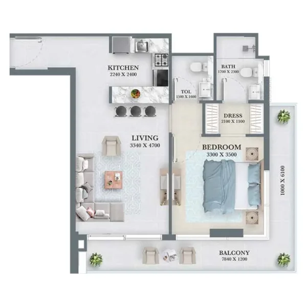 1.0 bedroom apartments - Aum 99 Residences