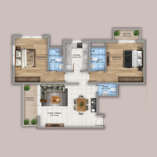 2 bedroom Apartments -  Linden Residences