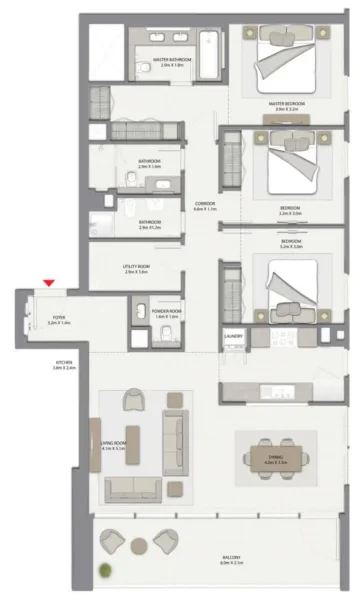 3.0 bedrooms apartments - Harbour Gate