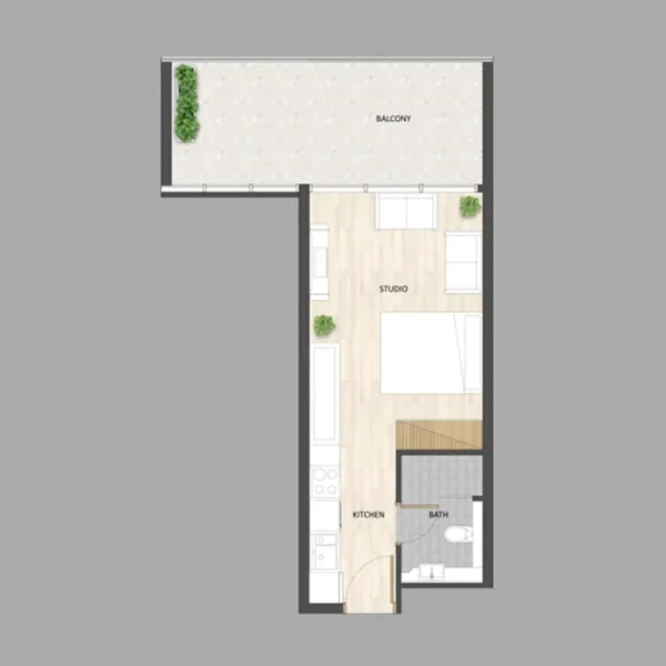 0.0 bedroom apartments - Barari Palace