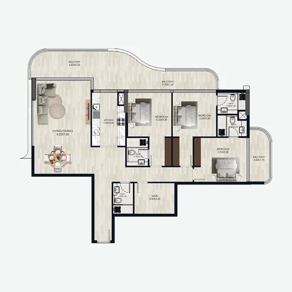 3 bedroom Apartments -  Reem by Vision