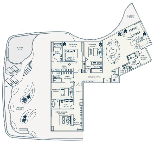 4.0 bedrooms penthouse - Rivage