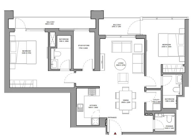 2.5 bedrooms apartments - Sobha Solis