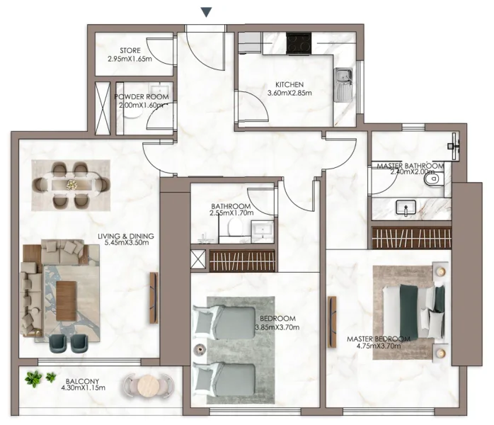 2.0 bedrooms apartments - Sky Gardens Tower