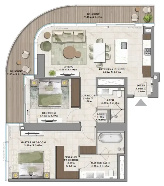 2.0 bedrooms apartments - Avarra by Palace