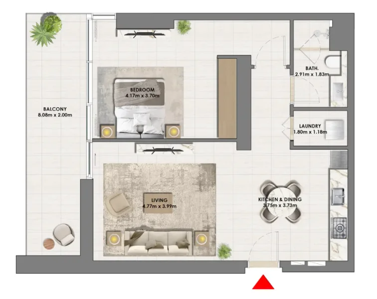1.0 bedroom apartments - Parkside Views