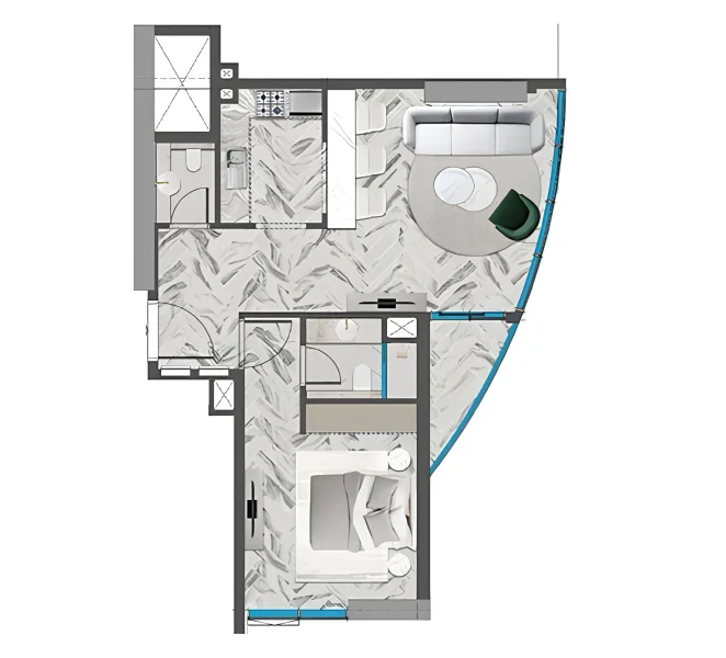 1.0 bedroom apartments - Red Square