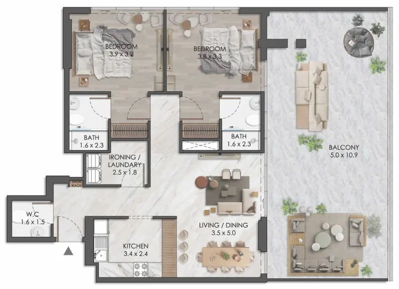 2.0 bedrooms apartments - Almaara Residences