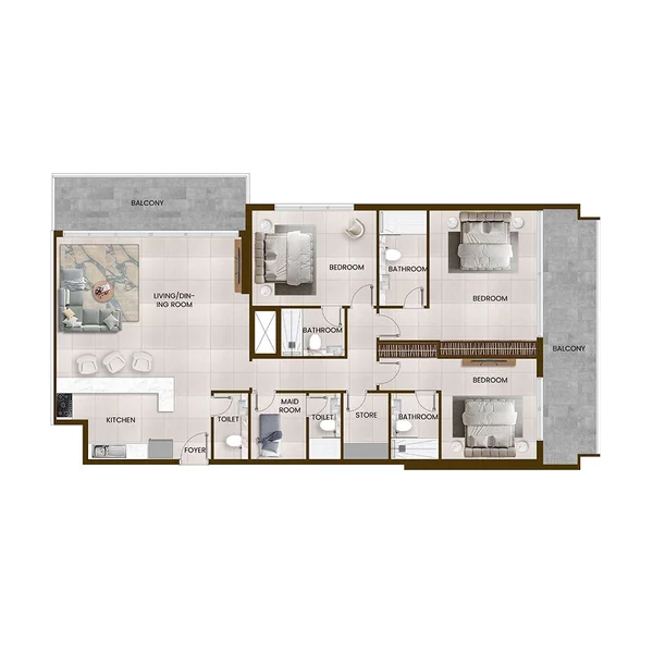 3 bedroom Apartments -  Butterfly Towers