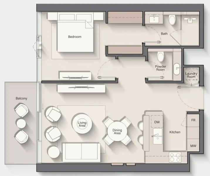 1.0 bedroom apartments - Costa Mare