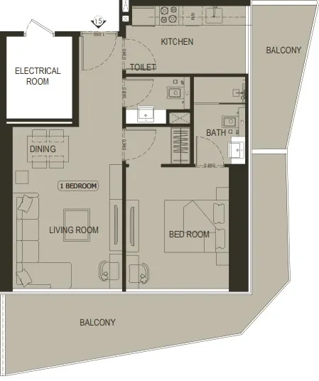 1.0 bedroom apartments - Binghatti Haven