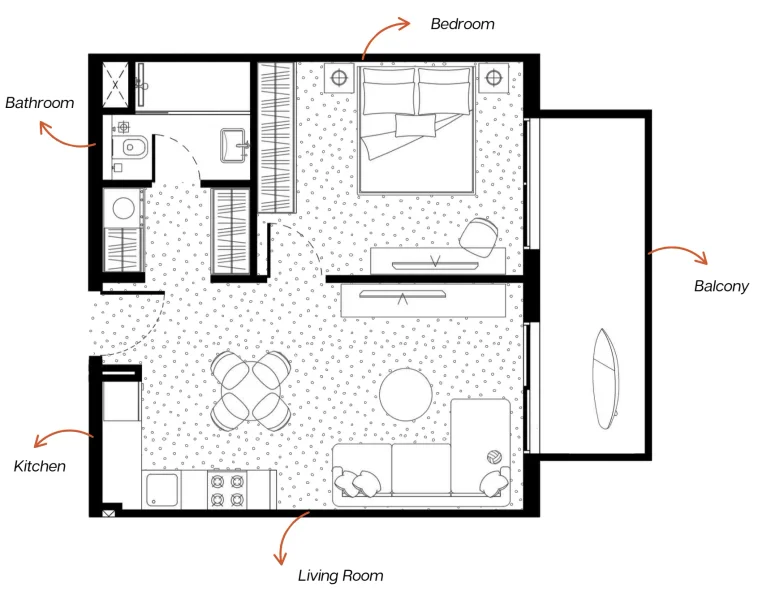 1.0 bedroom apartments - MetroPoint